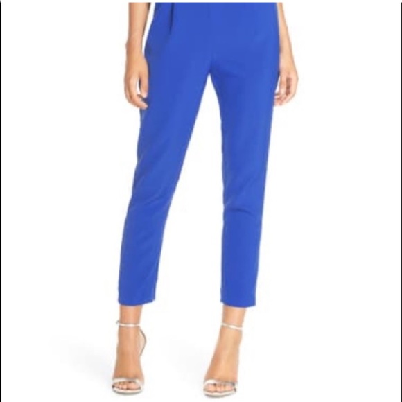 Adelyn Rae Cobolt Blue Jumpsuit Nordstrom Cropped with Pockets Medium - Picture 5 of 5